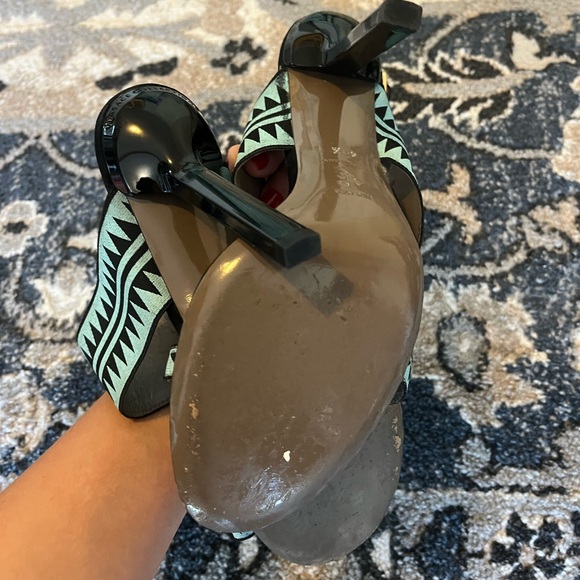 Versace Tiffany Blue Strappy Heels - Picture 3 of 4